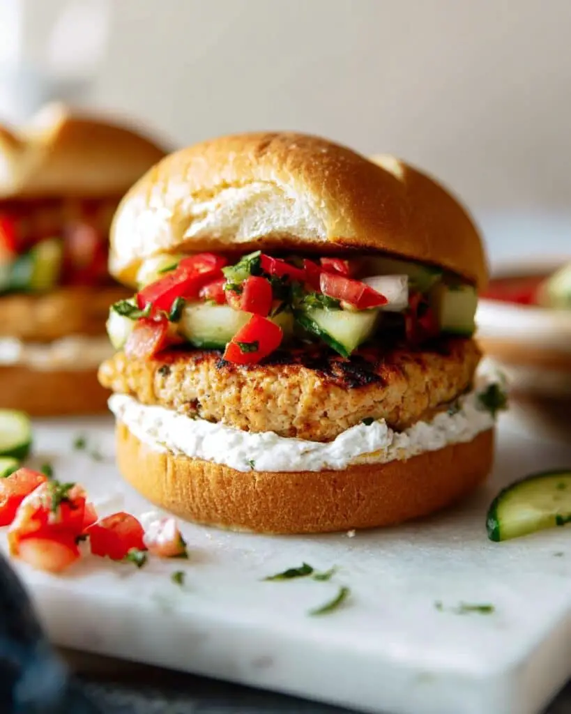 Greek Grilled Chicken Burgers Recipe