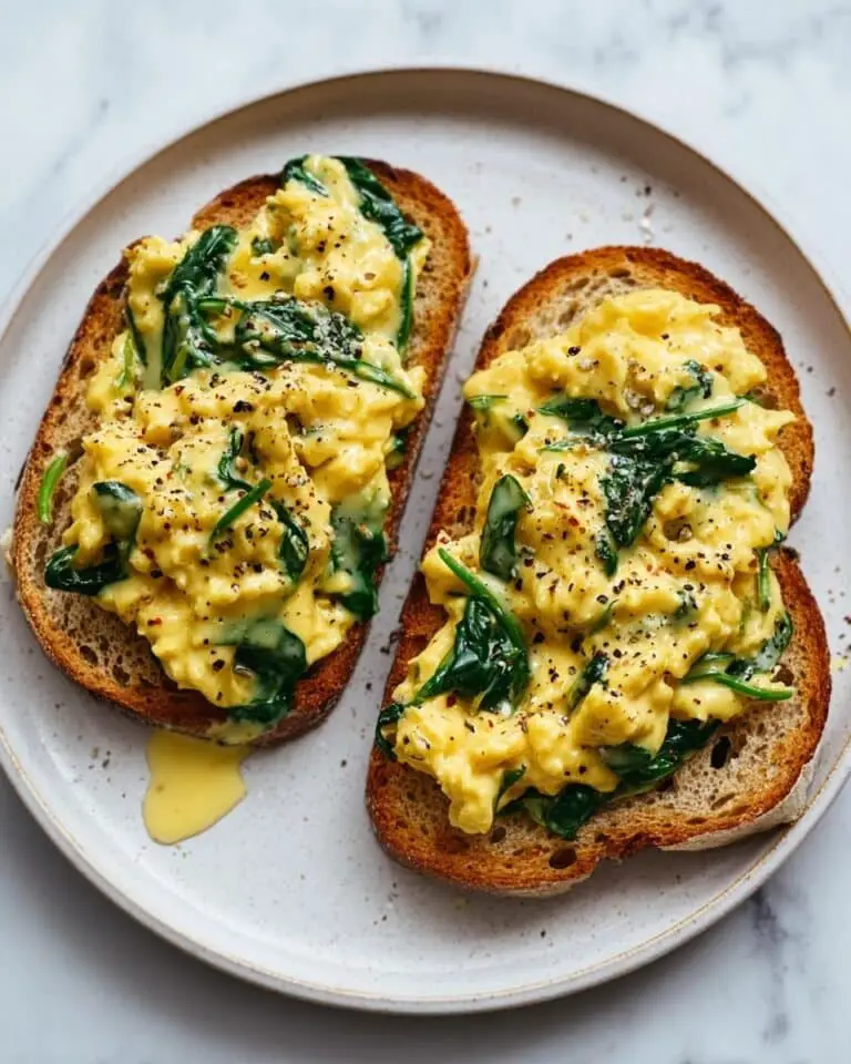 10-Minute Mushroom Spinach Scrambled Eggs (High-Protein) Recipe
