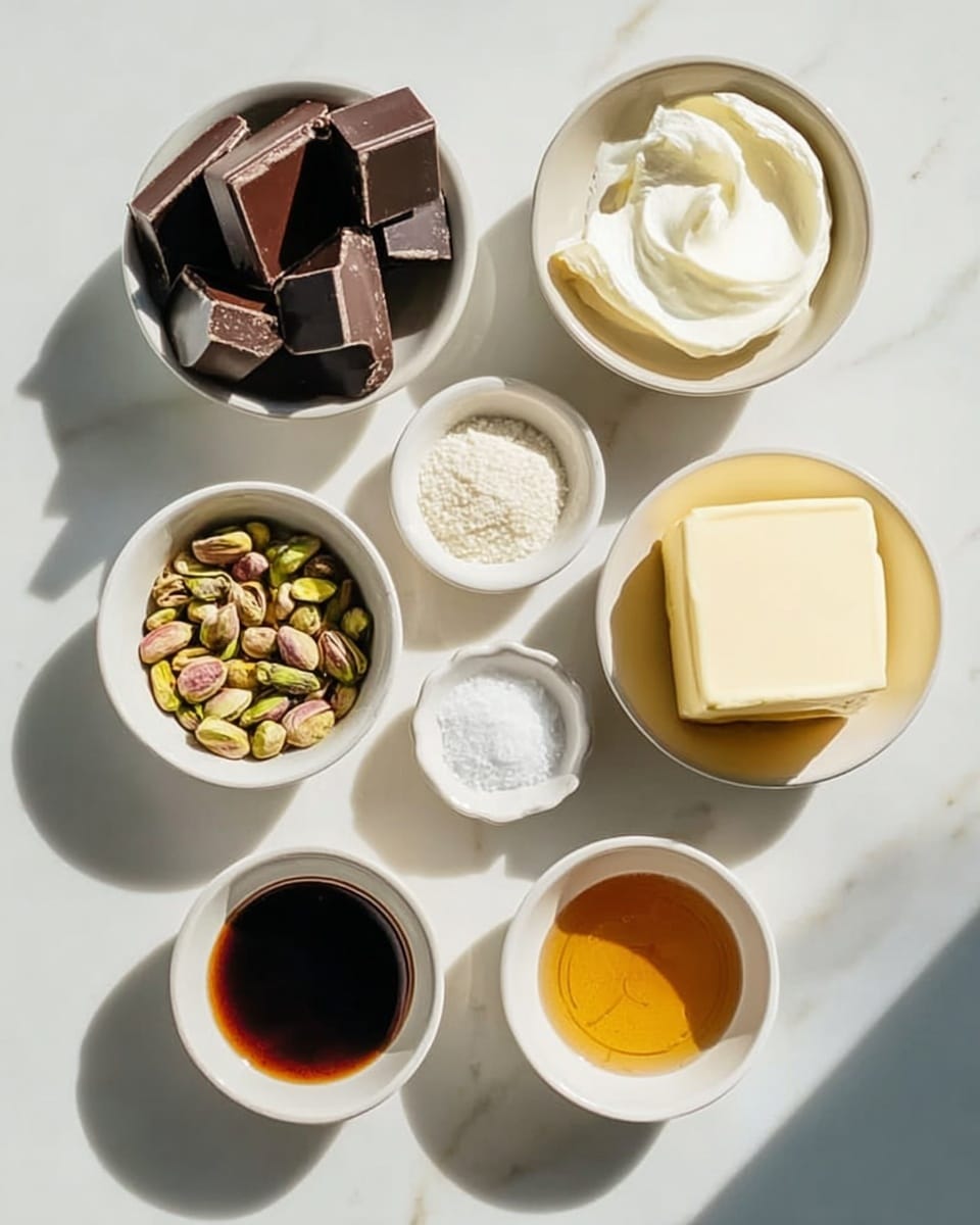 A white bowl filled with two main layers: the bottom layer is thick and creamy with a bright green color, topped with a generous swirl of smooth white cream on one side. A spatula with a wooden handle rests inside the bowl, touching both layers and scattered with crushed green pistachios and small nut pieces concentrated on the green cream. The bowl is set on a white marbled surface, with part of another white bowl of white cream and a small white bowl of crushed pistachios visible nearby. photo taken with an iphone --ar 4:5 --v 7