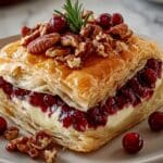 Cranberry Pecan Brie in Flaky Puff Pastry Recipe