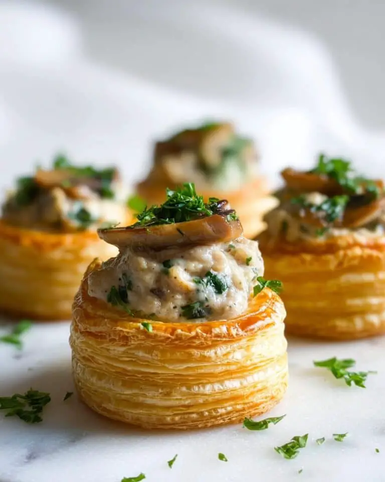 Savory Mushroom Vol-au-Vent with Puff Pastry Recipe