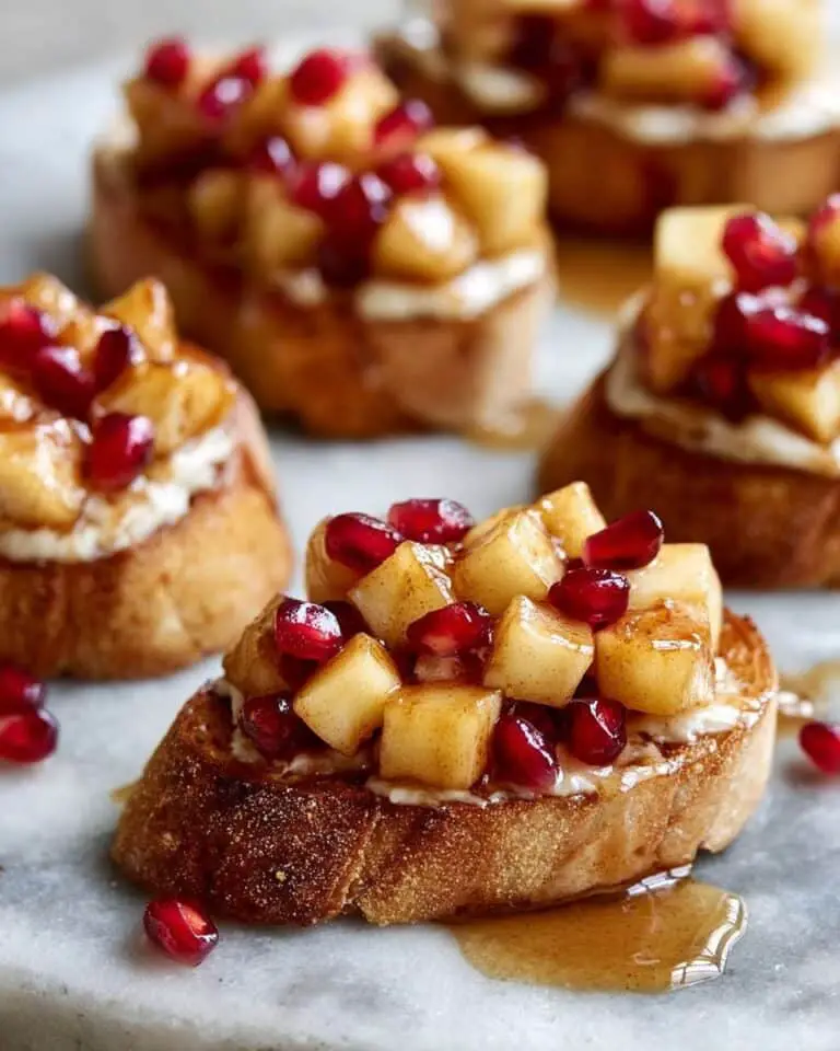 Pomegranate and Pear Crostini Appetizers Recipe