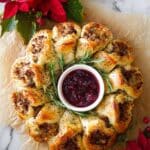 Easy Sausage Roll Wreath with Cranberries Recipe