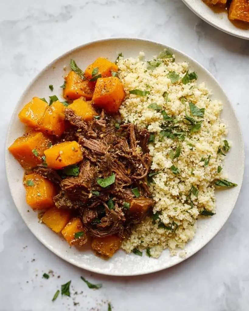 Cider Braised Pot Roast with Caramelized Onions and Sage Brown Butter Cauliflower Rice Recipe
