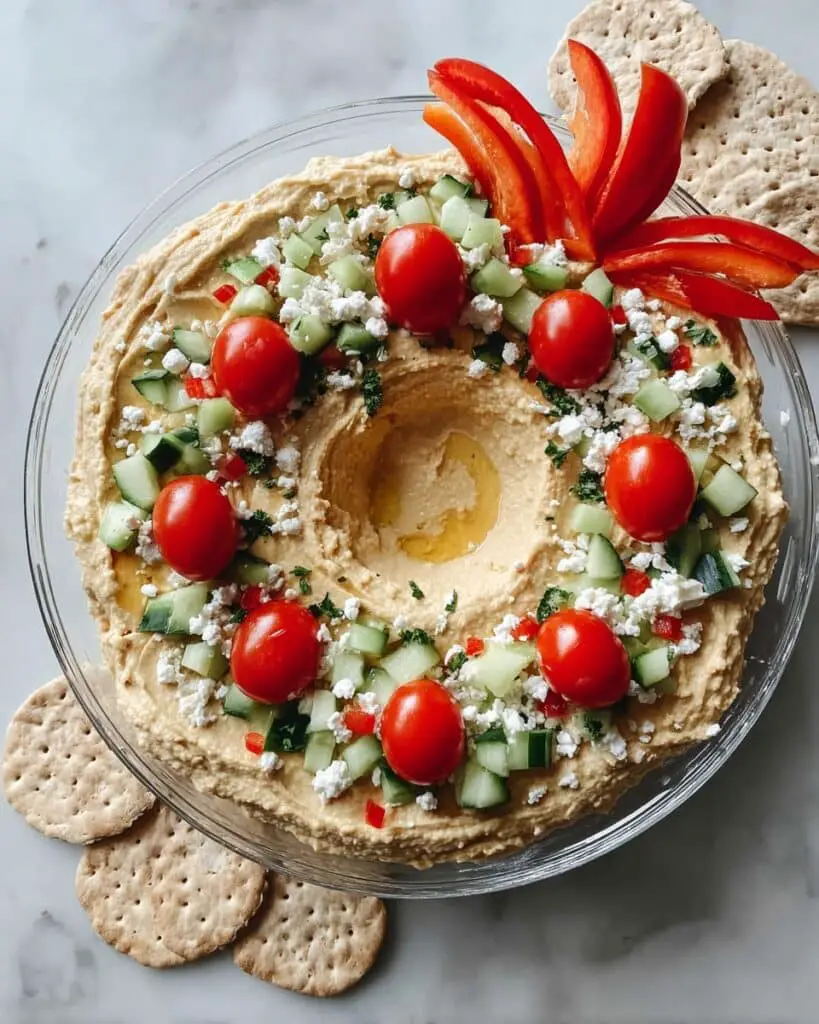 Healthy Hummus Wreath Recipe