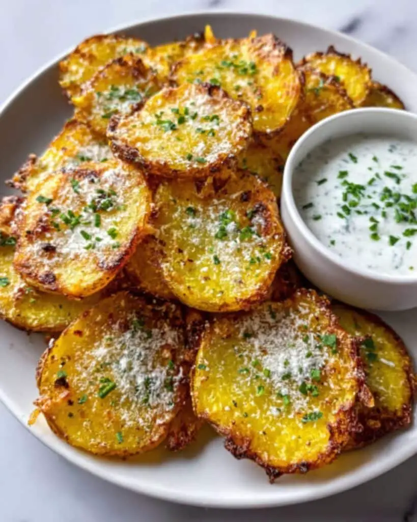 Baked Smashed Potatoes with Garlic & Parmesan Recipe