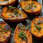 Garlic Butter Roasted Sweet Potatoes Recipe