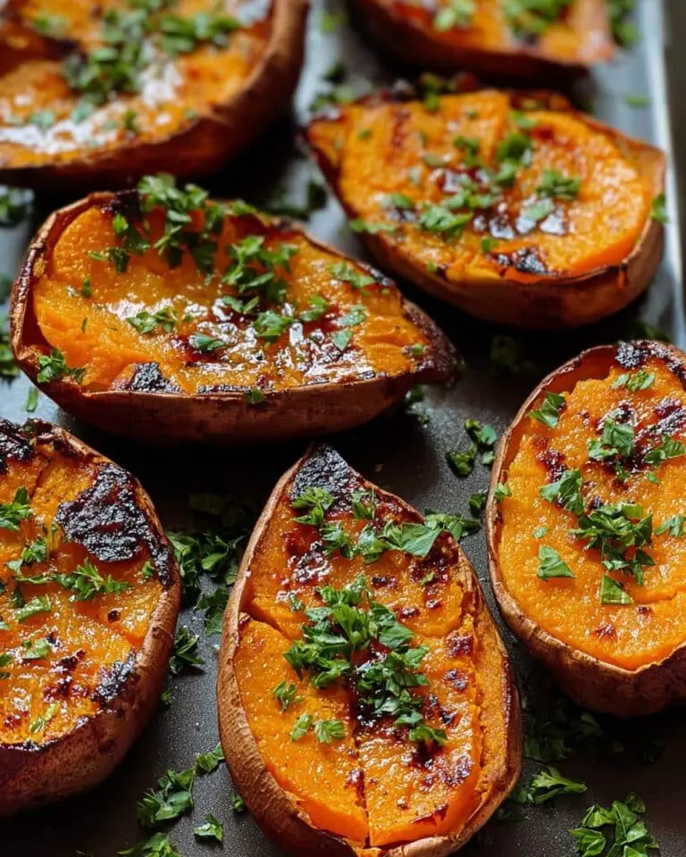 Garlic Butter Roasted Sweet Potatoes Recipe