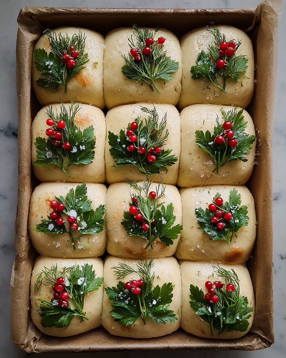 A top view of baking ingredients arranged on a white marbled surface, including a clear glass bowl filled with white flour in the center, a clear measuring cup with milk to the top left, a white egg to the bottom left, a few slices of butter on transparent paper below the egg, a small clear bowl with amber honey to the top right, a small silver cup with salt beside it, and a packet of platinum instant yeast above the flour bowl. Fresh green herbs like sage and thyme are placed at the bottom right, all softly lit with natural light. Photo taken with an iphone --ar 4:5 --v 7