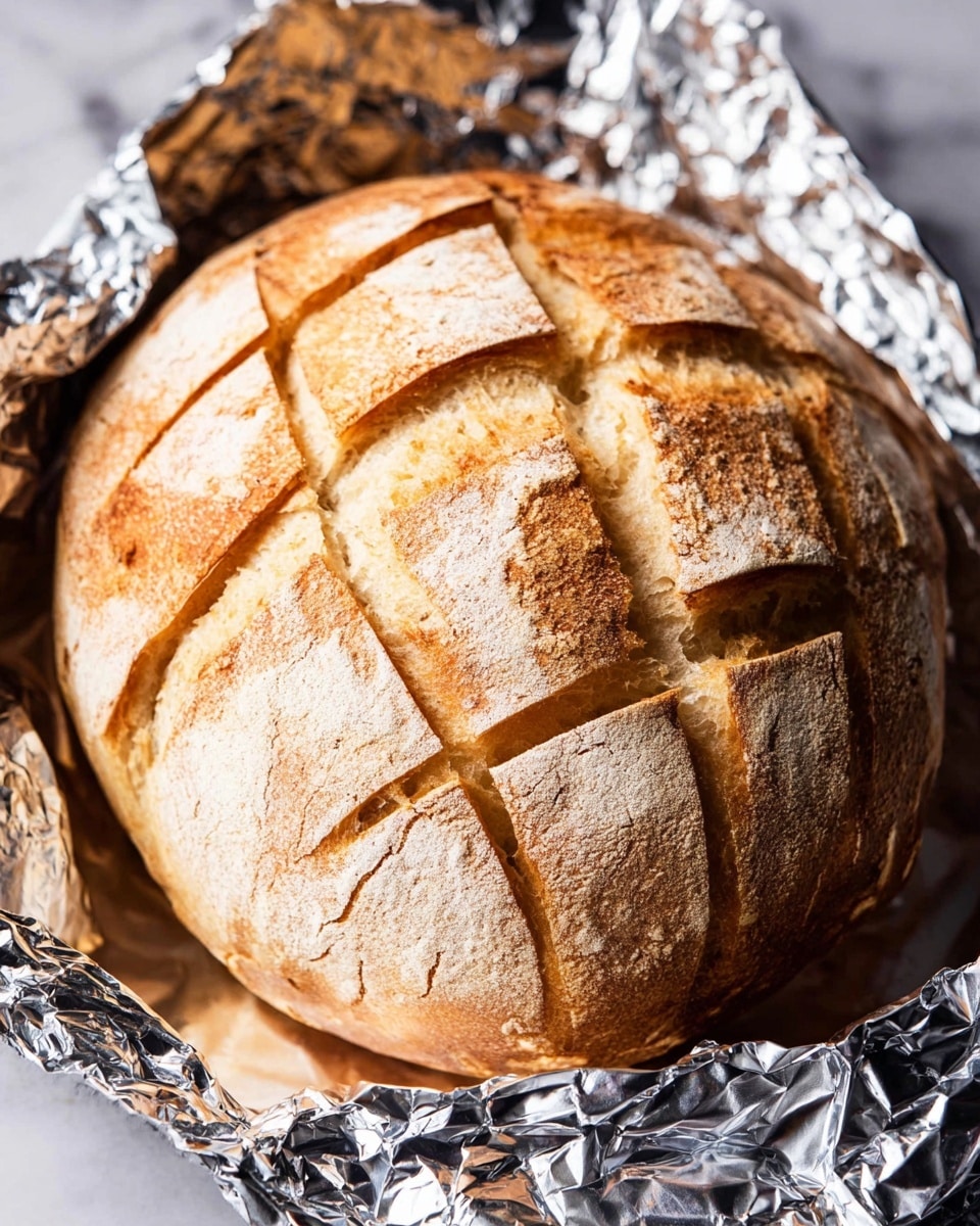 A round loaf of bread with a light golden crust is torn into chunks and piled high inside a white bowl lined with crumpled silver foil. Scattered across and between the bread pieces are chunks of pale yellow cheese with a firm texture and creamy spots. Small pieces of rough pecans and deep red dried cranberries fill the gaps, adding contrast and color among the bread and cheese. The white marbled surface beneath the bowl adds a clean look to the rustic mix of ingredients. photo taken with an iphone --ar 4:5 --v 7