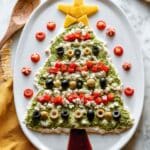 Tree-Shaped Cannellini Bean Dip with Pesto and Veggie Toppings Recipe