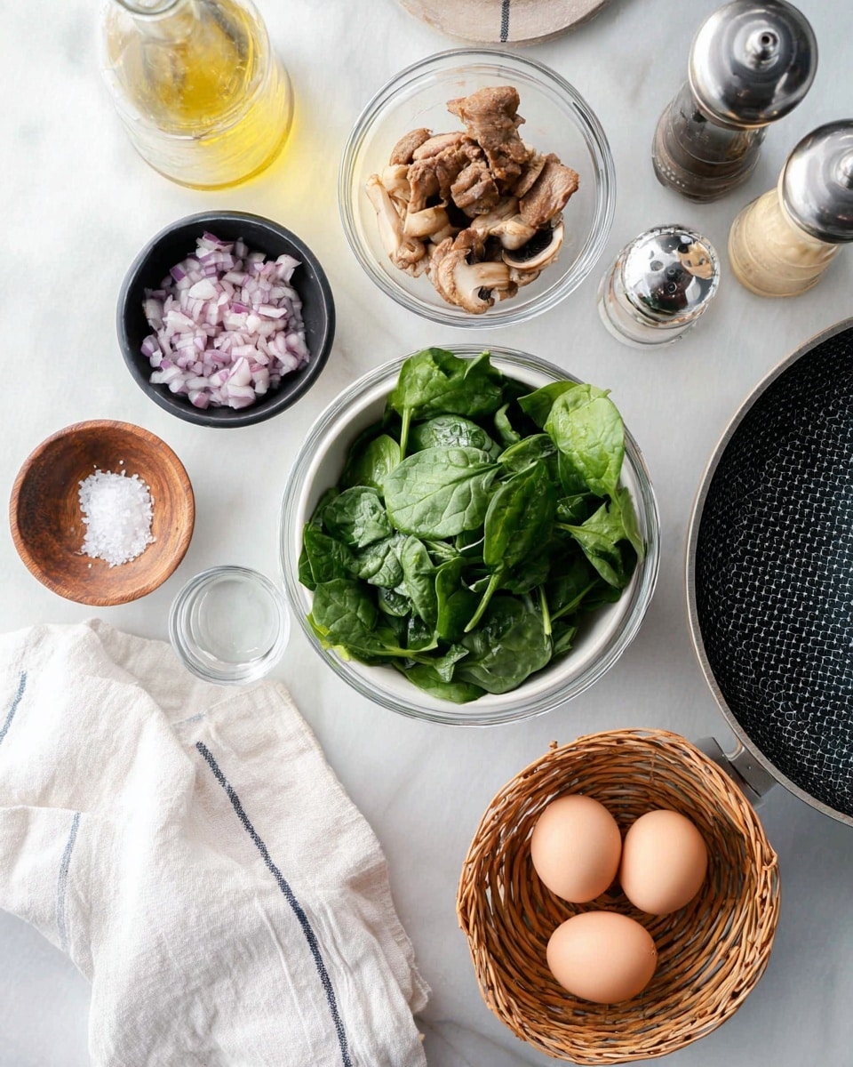 Two slices of toasted bread lie on a white plate with light brown crusts and a textured surface of holes and air pockets. Each slice is topped with a creamy, yellow scrambled egg mixture filled with bright green spinach leaves, creating a soft and slightly lumpy texture spread thickly over the bread. Some of the creamy egg mixture drips off the edges of the toast onto the plate, and the tops are sprinkled with cracked black pepper. The background is a white marbled surface. photo taken with an iphone --ar 4:5 --v 7