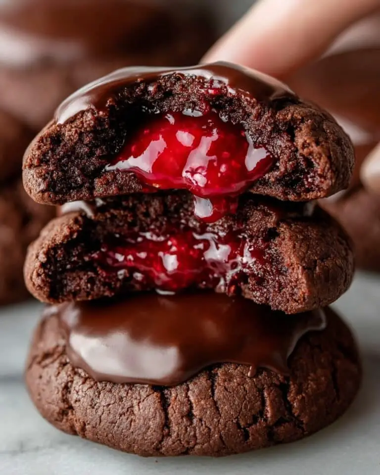 Fudgy Chocolate Cookies with Raspberry Filling Recipe