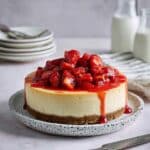 Rich and Creamy New York Cheesecake with Fresh Strawberry Topping Recipe