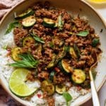 Ginger-Basil Beef and Zucchini Skillet Recipe