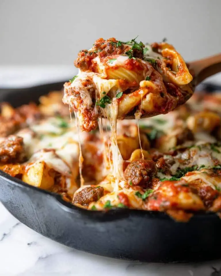 Cheesy Tortellini and Sausage Bake