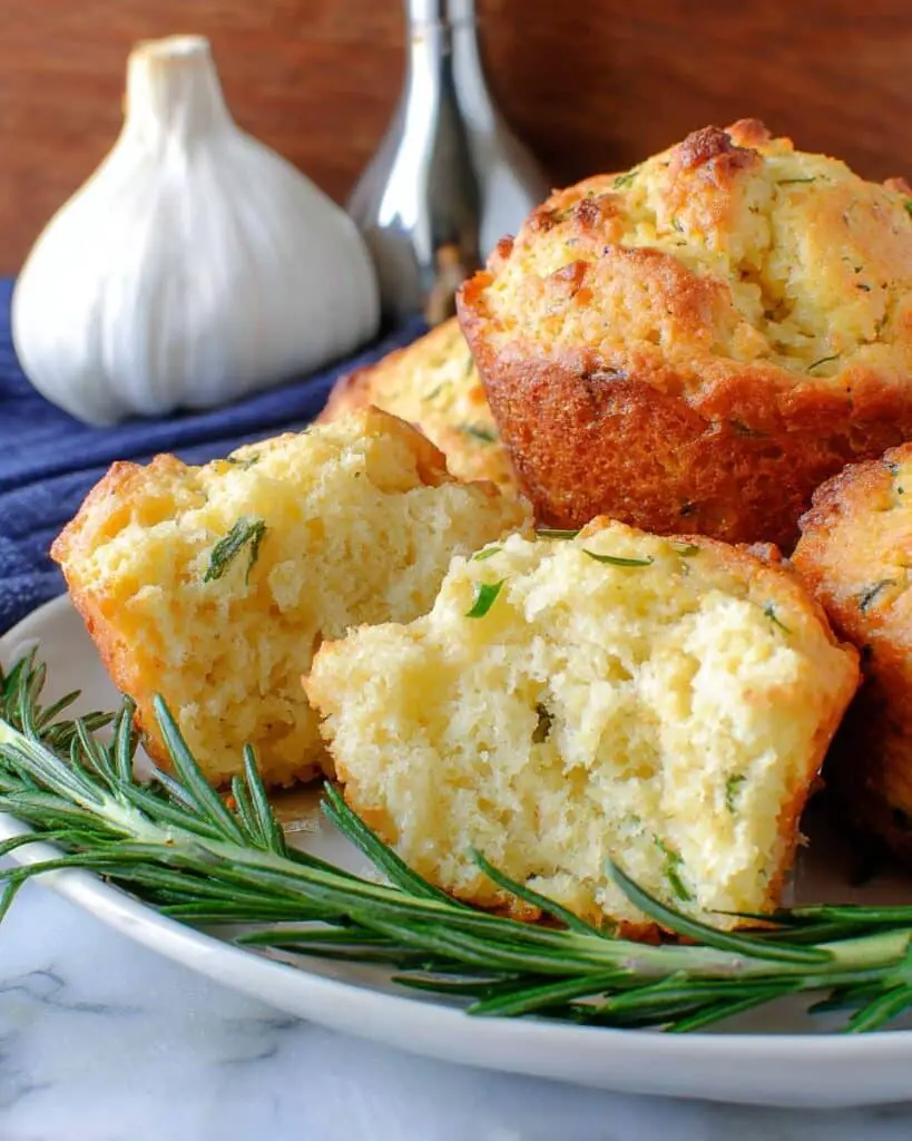 Golden Crust Garlic Rosemary Focaccia Muffins