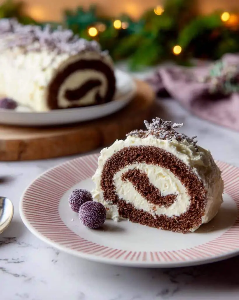 Gingerbread Yule Log with Cranberries and White Chocolate Recipe