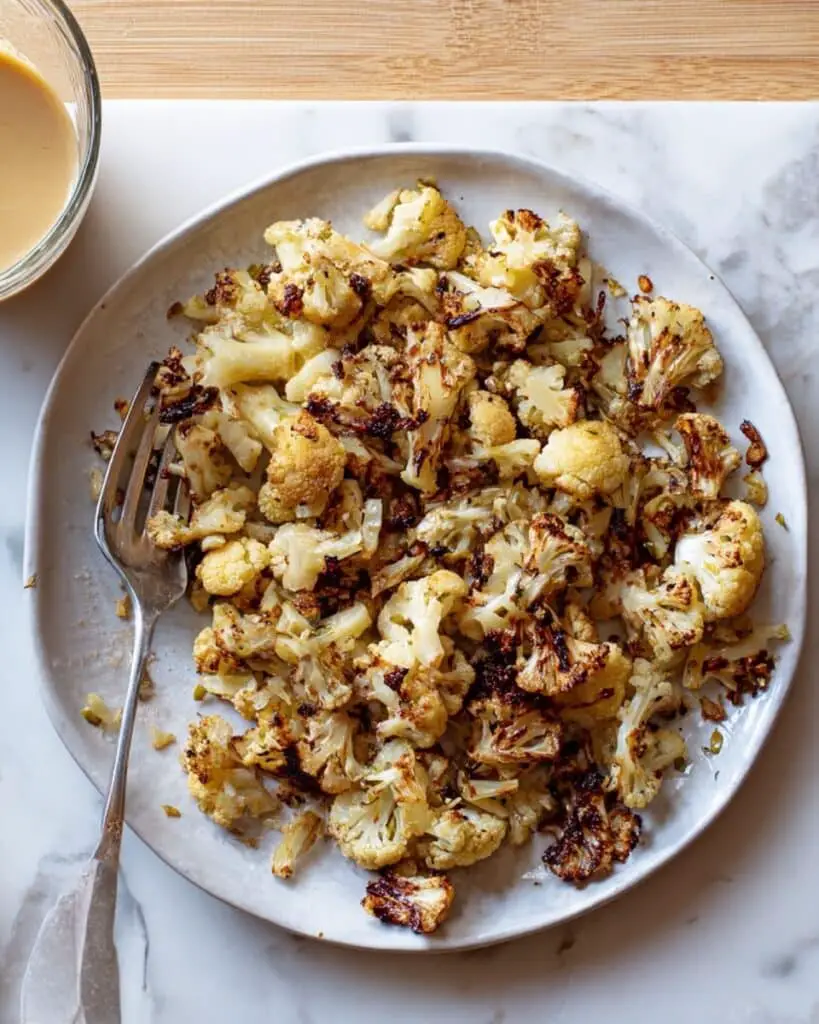 Crispy Cabbage and Cauliflower Salad with Tahini Lemon Dressing Recipe