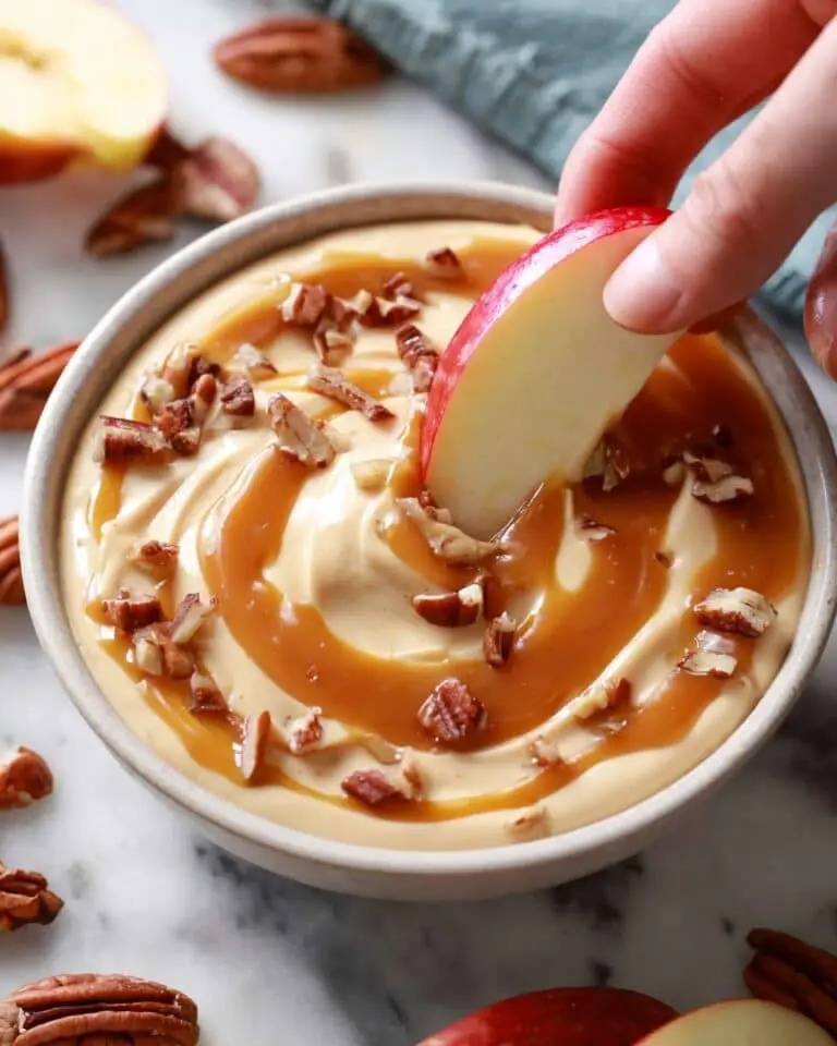 Caramel Cream Cheese Dip with Pecan Nuts Recipe