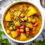 Curry Soup with Chickpeas and Potatoes Recipe