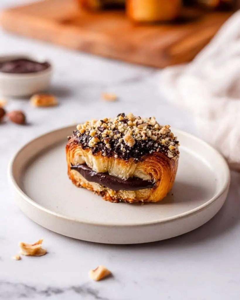 Nutella Croissants with Hazelnuts Recipe