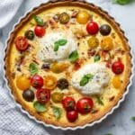 Burrata Cheese and Tomato Quiche with Parmesan Crust Recipe