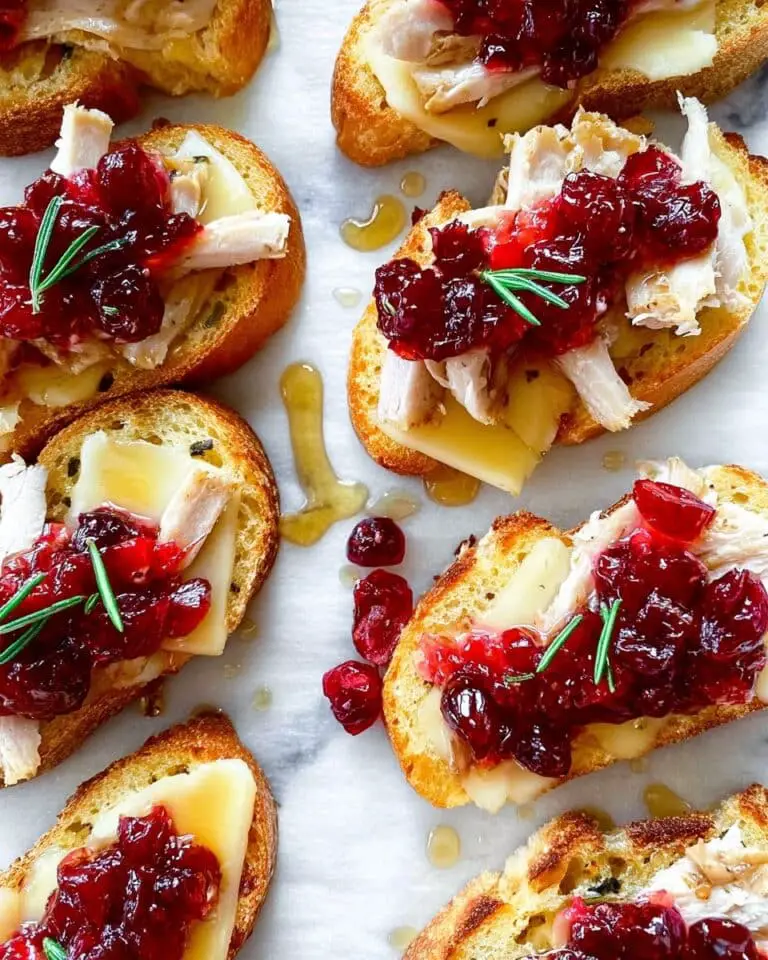 Melted Swiss, Turkey, and Cranberry Crostini Recipe