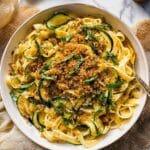 Lemon Zucchini Pasta with Garlic Chili Breadcrumbs Recipe