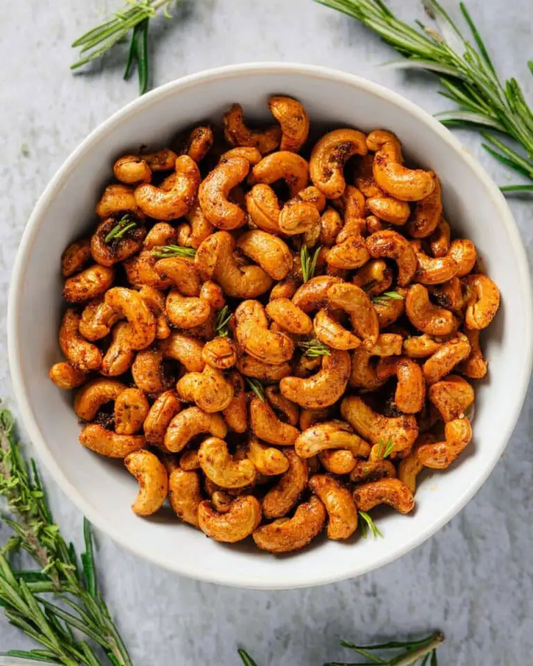 Rosemary Roasted Cashews with Maple and Garlic Recipe