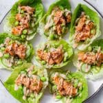 Salmon Lettuce Wraps with Spicy Edamame and Cucumber Recipe