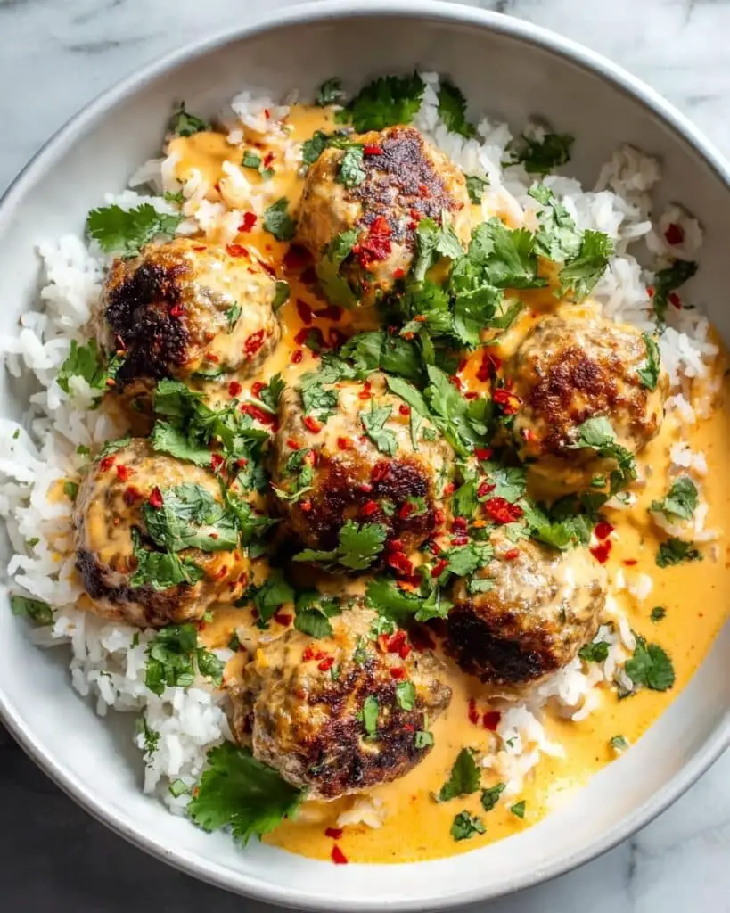 Thai Chicken Meatballs in Coconut Chili Sauce Recipe