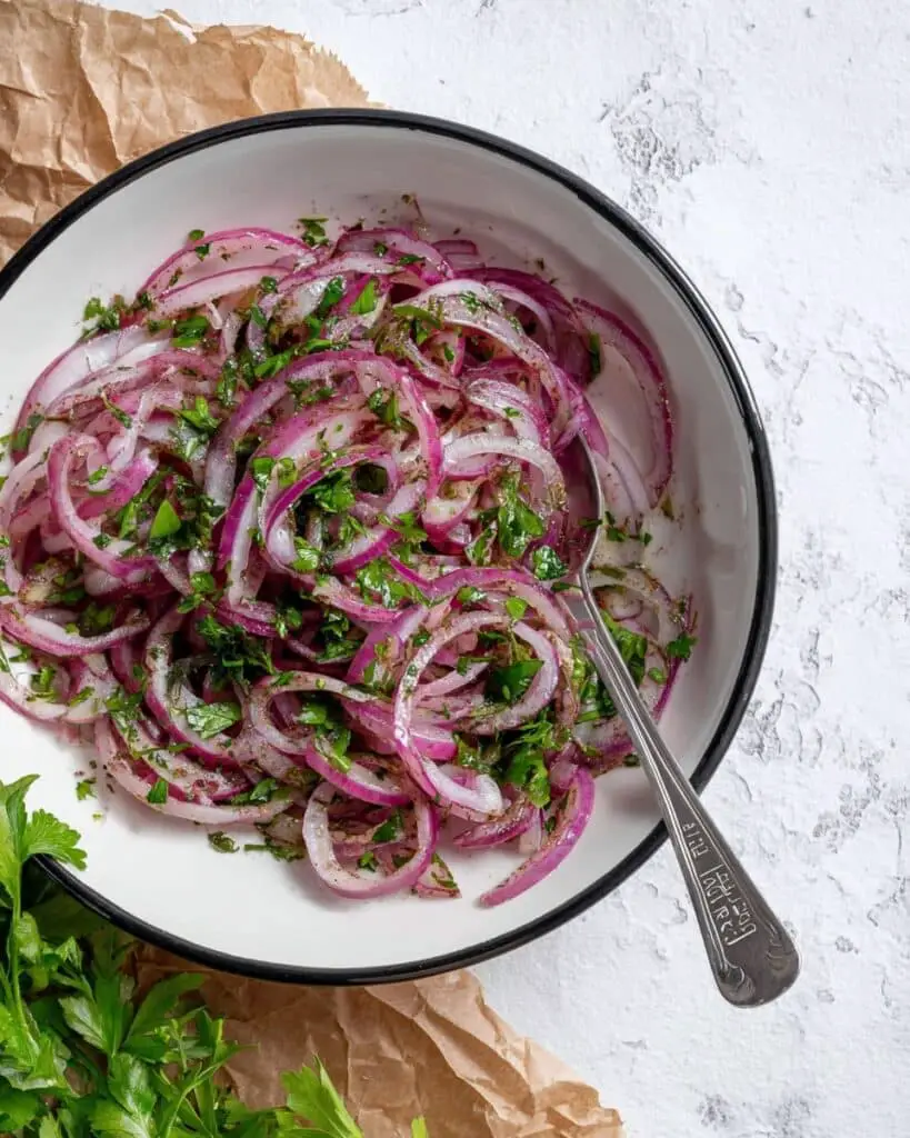 Sumac Onions with Lemon and Pomegranate Molasses Recipe