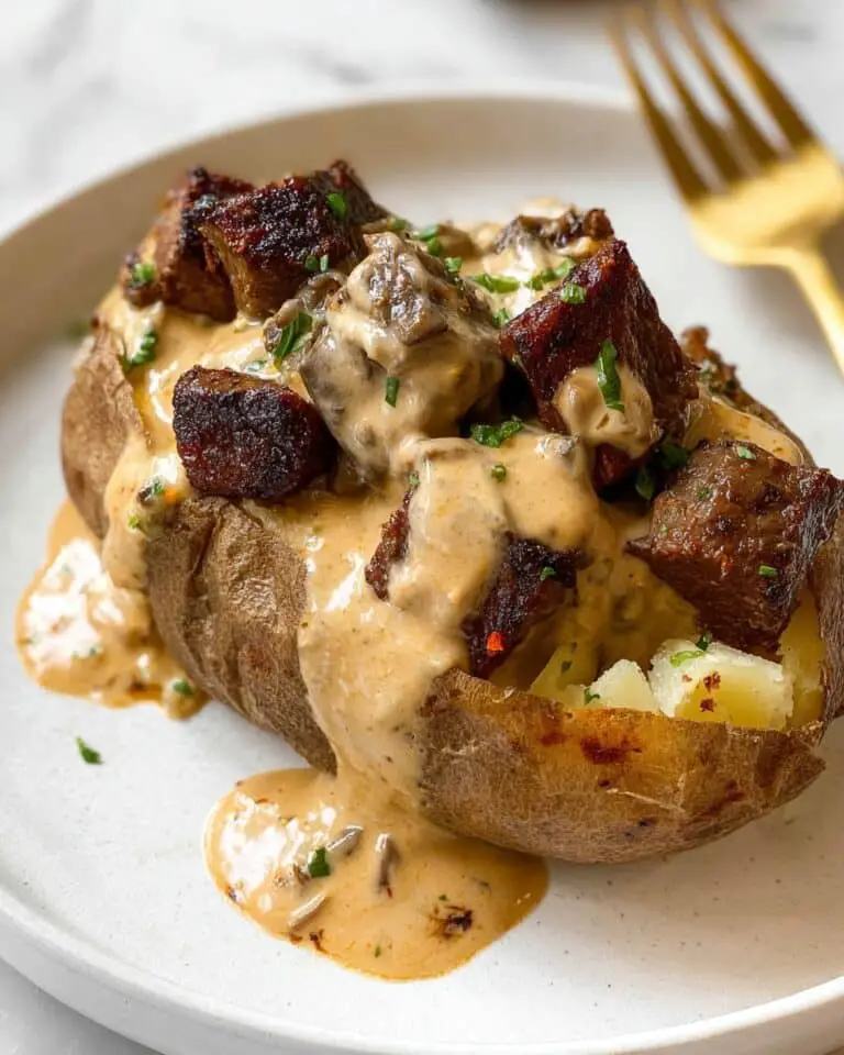 Loaded Baked Potato with Steak Bites Recipe