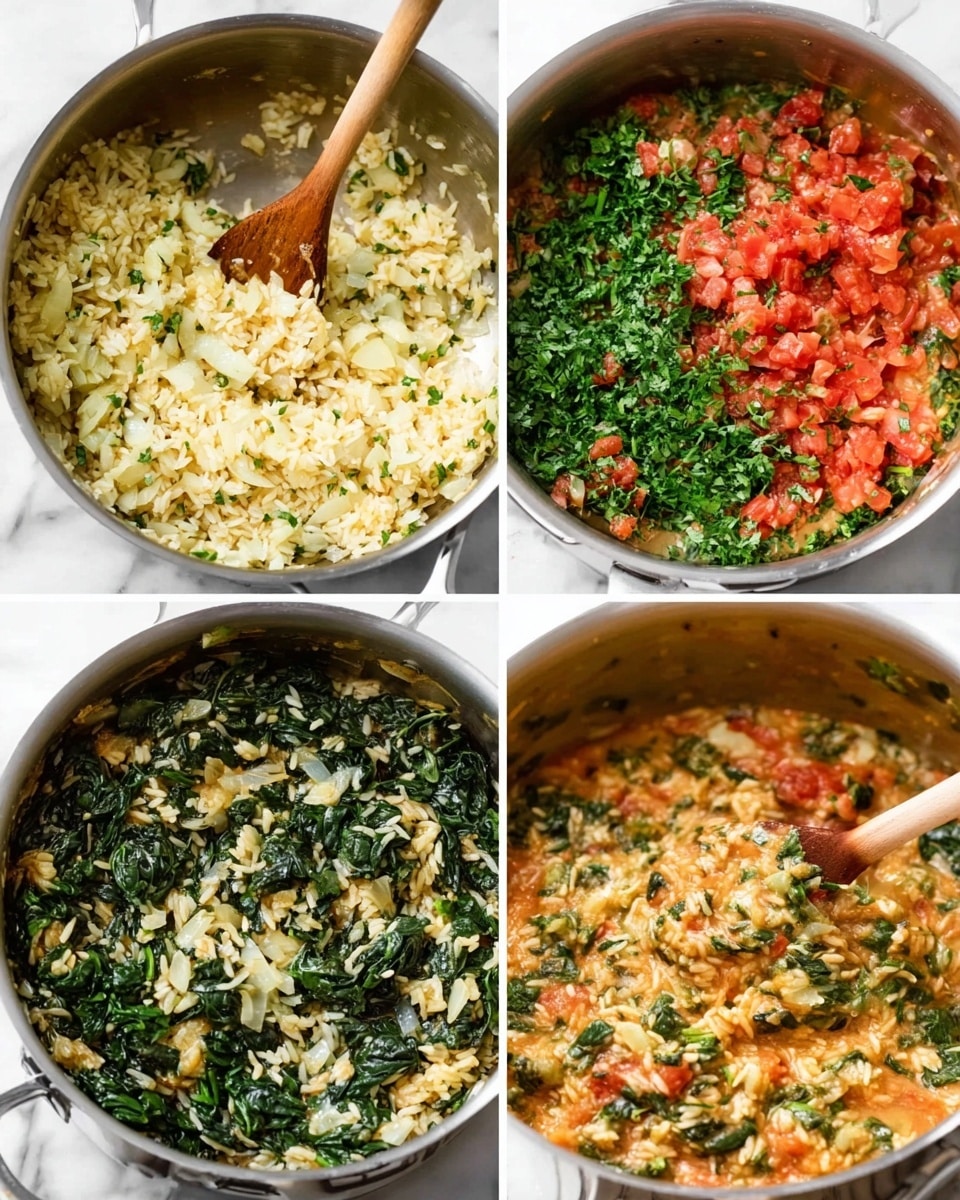 A white oval plate filled with a mixture of cooked rice and dark green leafy vegetables spread evenly, with two lemon slices placed on top and small sprigs of fresh dill scattered across. A silver spoon rests on the right side inside the plate, slightly scooping some of the rice and greens. The dish is placed on a white marbled surface with a white plate holding a fork at the lower left, a halved lemon at the upper left, some white cheese on a white plate above, and pieces of flatbread on the right side. A white cloth is partly visible at the bottom right corner. photo taken with an iphone --ar 4:5 --v 7