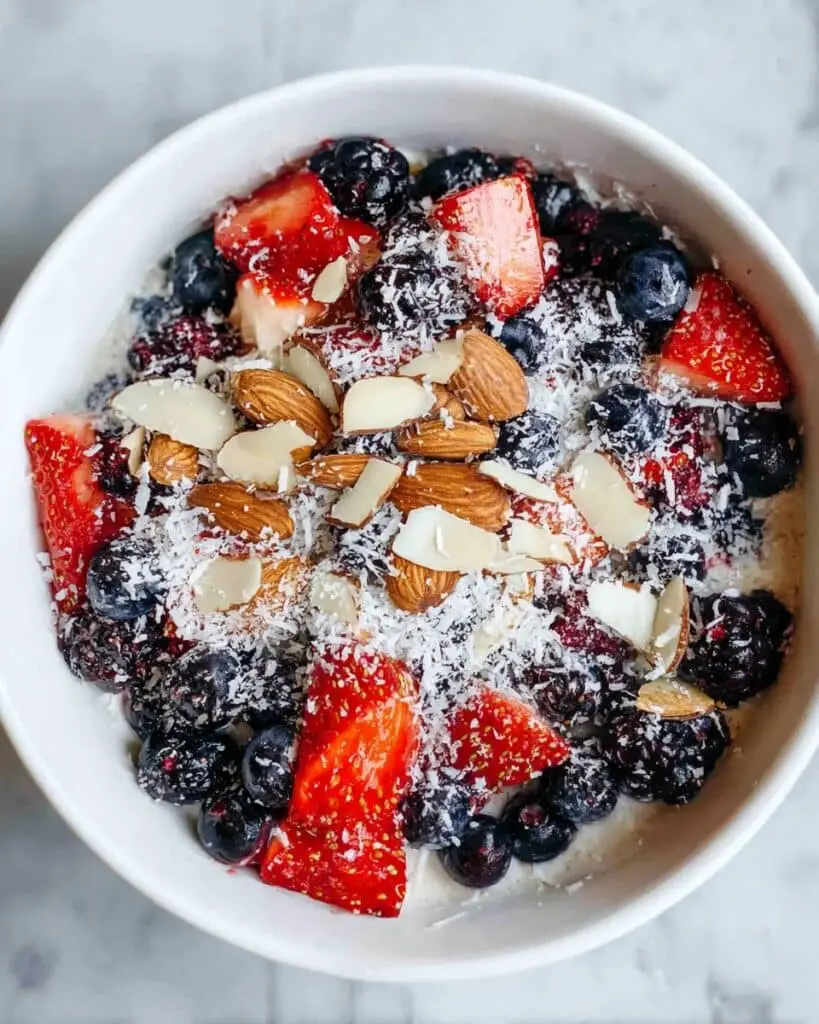 Fresh Mixed Berry Bowl with Honey Greek Yogurt Recipe
