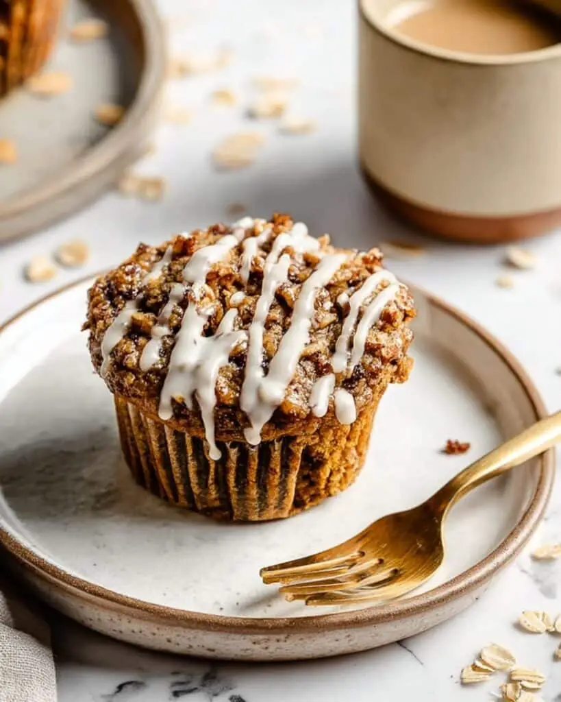 Gingerbread Baked Oatmeal Cups with Salted Brown Butter Glaze Recipe