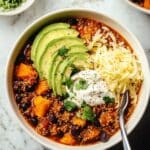 Black Bean, Sweet Potato, and Quinoa Chili with Smoked Chipotle Recipe