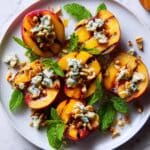 Grilled Nectarines with Gorgonzola and Hazelnuts Recipe