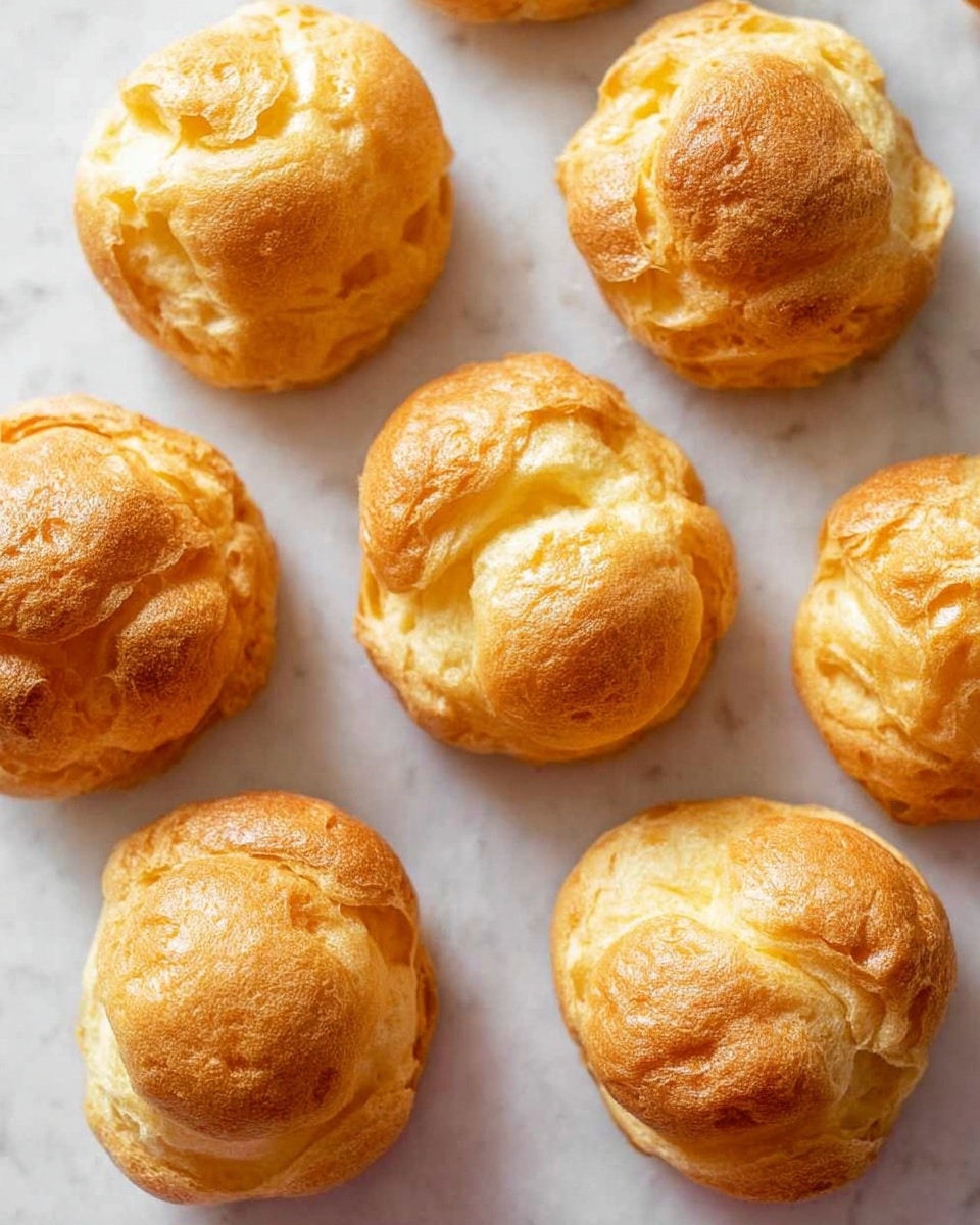 A light beige baking tray holds eleven small dollops of smooth, creamy batter arranged in loose rows on white parchment paper. Each dollop has a soft, swirled texture with a small peak on top, showing a slight shine. The tray rests on a white marbled surface. photo taken with an iphone --ar 4:5 --v 7