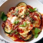 Ravioli Bake with Zucchini, Tomato, and Fresh Herbs Recipe