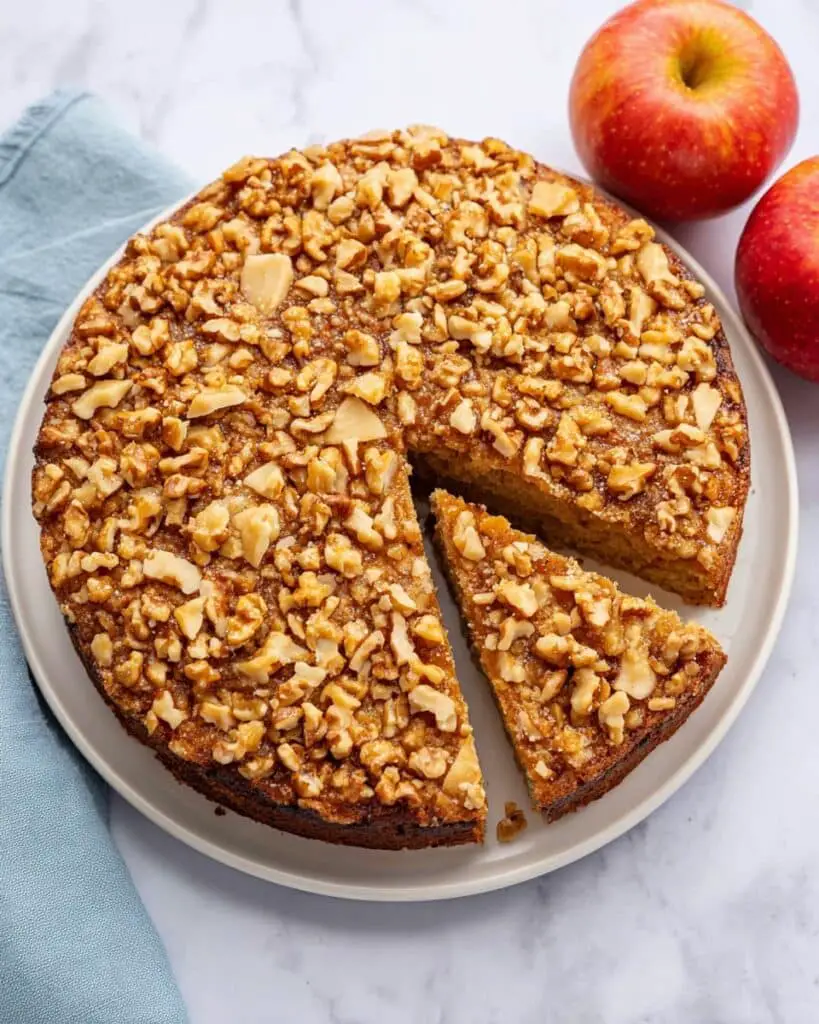 Healthy Apple Cake with Cinnamon and Walnuts Recipe