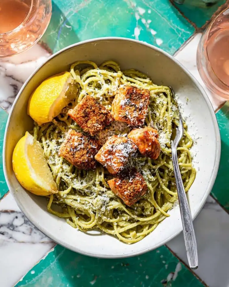 Creamy Salmon Pesto Pasta Recipe
