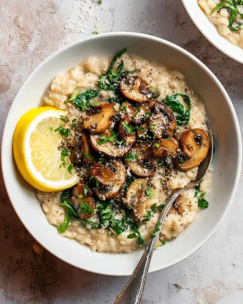 Spinach Mushroom Risotto Recipe