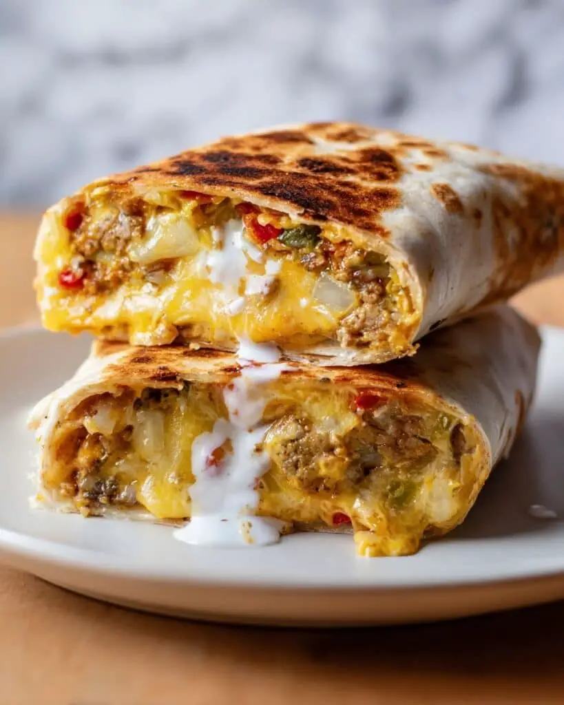 Sheet Pan Breakfast Burritos with Creamy Chipotle Sauce Recipe