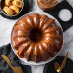 Banana Rum Bundt Cake with Caramel Glaze Recipe