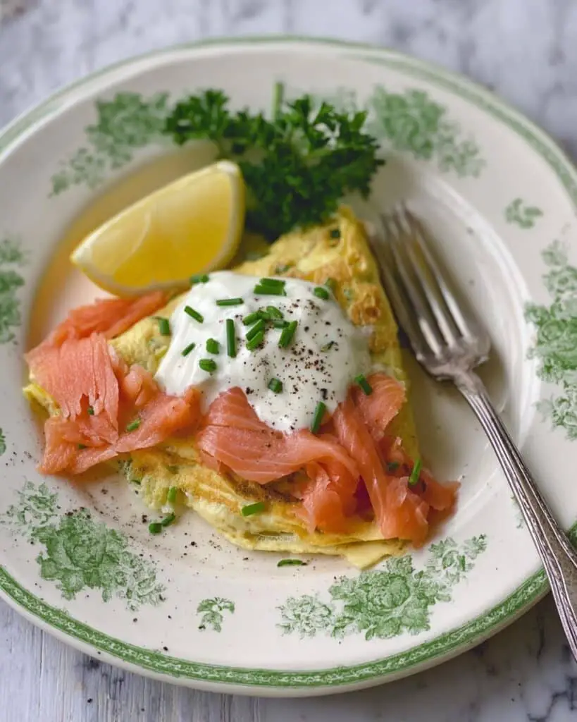 Giant Skillet Potato Latke with Smoked Salmon, Sour Cream, and Dill Recipe