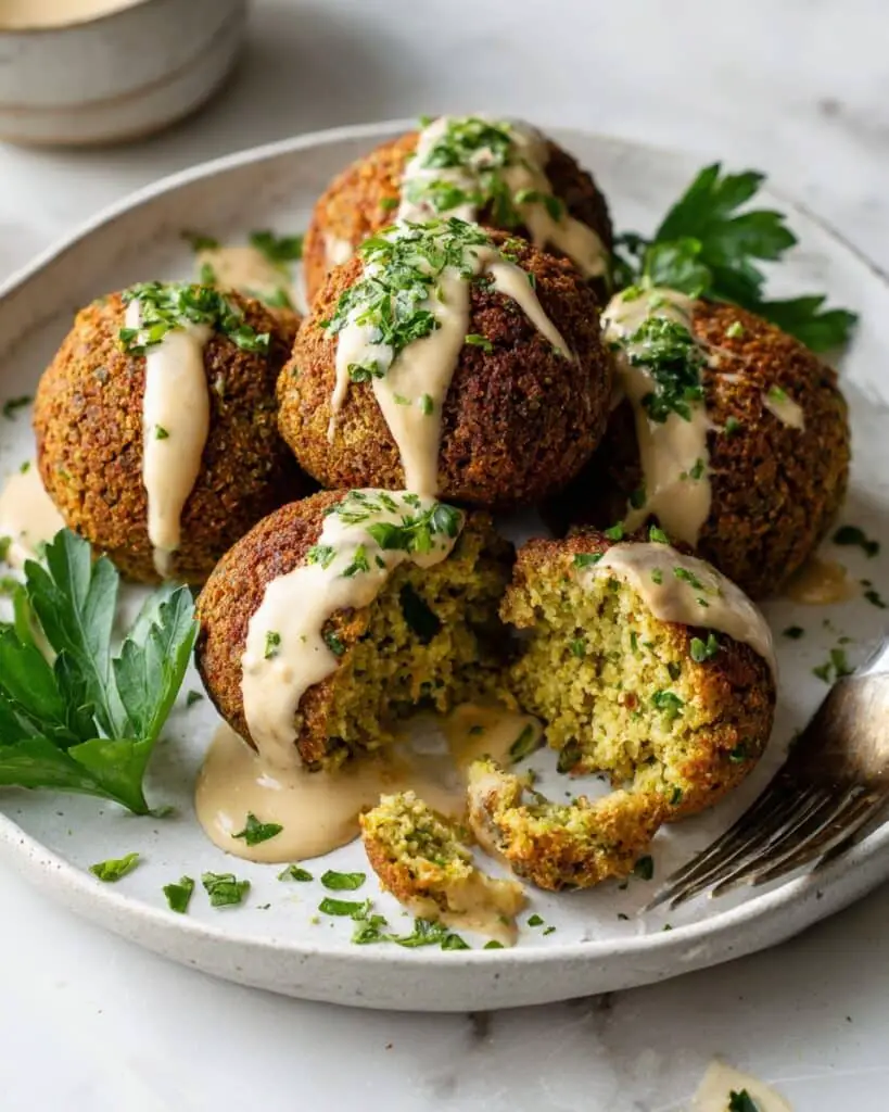 Authentic Homemade Falafel with Fresh Herbs and Spicy Green Chili Recipe