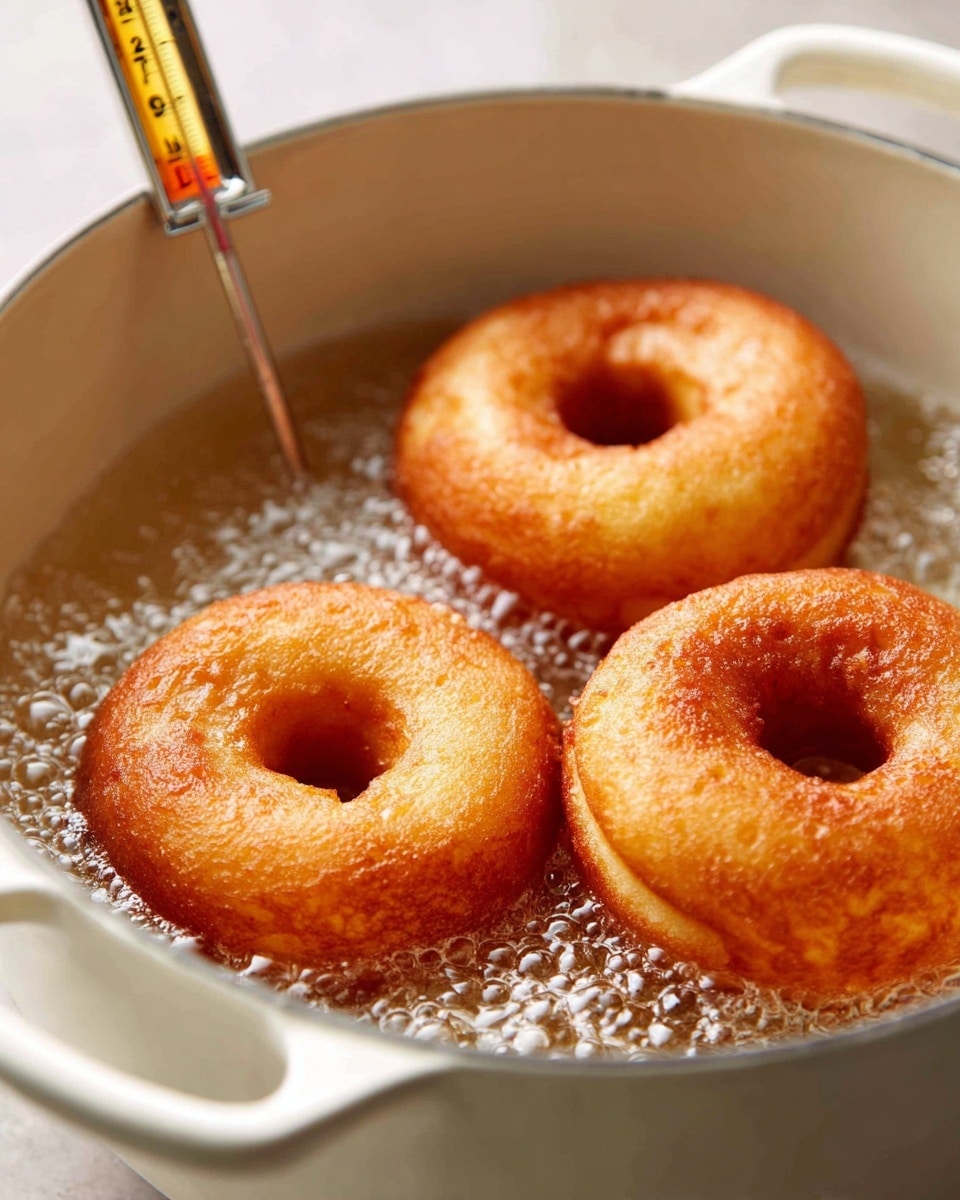 A close-up view of a single donut held by a woman's hand, showing two main layers: the base layer is the donut itself, golden brown and thickly coated with white sugar crystals; the top layer is a thick, shiny, orange caramel glaze that drips slightly from the edge, with small sprinkles of coarse salt scattered on top; the background is a smooth green color, and the focus highlights the texture of the donut and glaze photo taken with an iphone --ar 4:5 --v 7