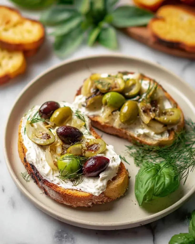 Herb Roasted Olives with Burrata Recipe